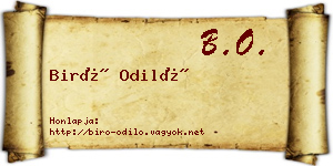 Biró Odiló névjegykártya